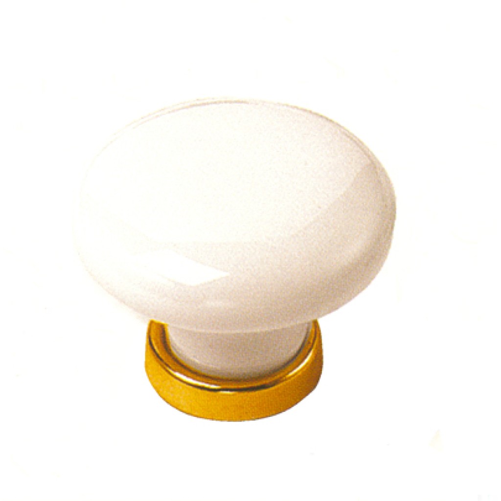 POMO PORCELANA BLANCA     DORADO