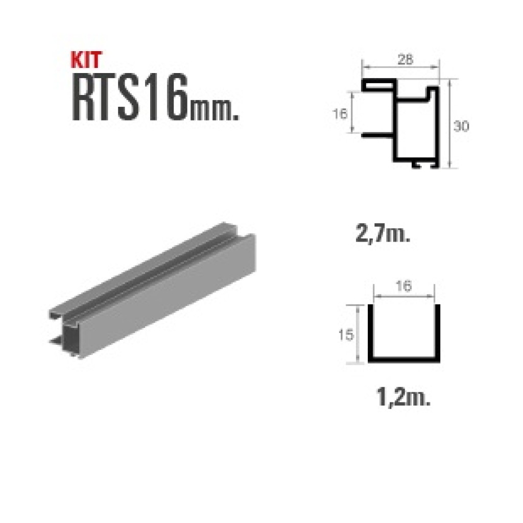 PUERTA KIT RTS-16 BLANCO MATE 9003 2.7MT