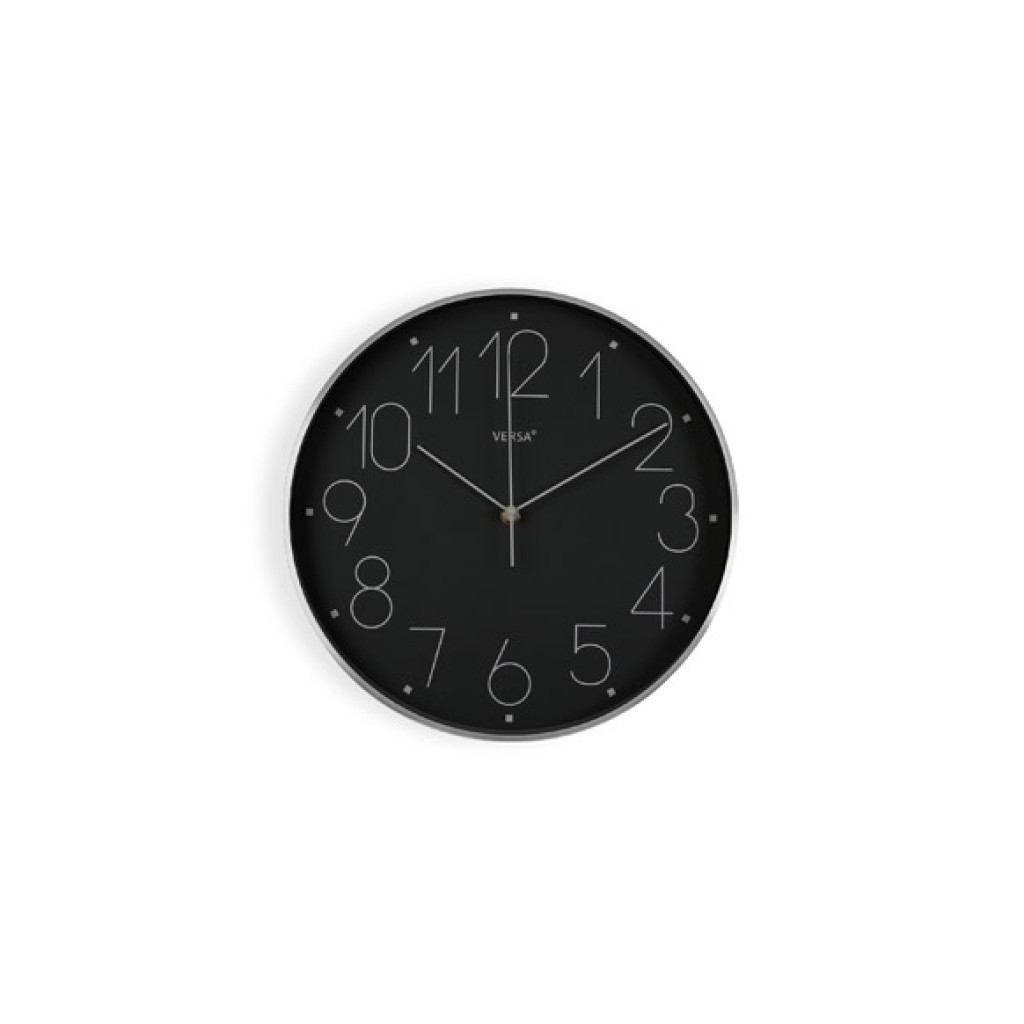 RELOJ PARED REDONDO ALUMINé 31 CM NEGRO