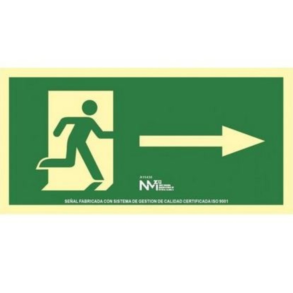 SENAL EVACUACION FLECHA DERECHA PVC