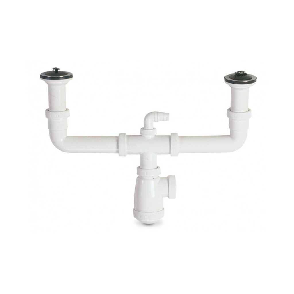 SIFON DOBLE FREGADERA CON 1' 1/2'C/VALVU