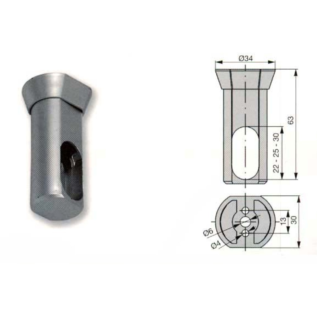 SOPORTE CENTRAL SILK 22-30 ALUMINIO