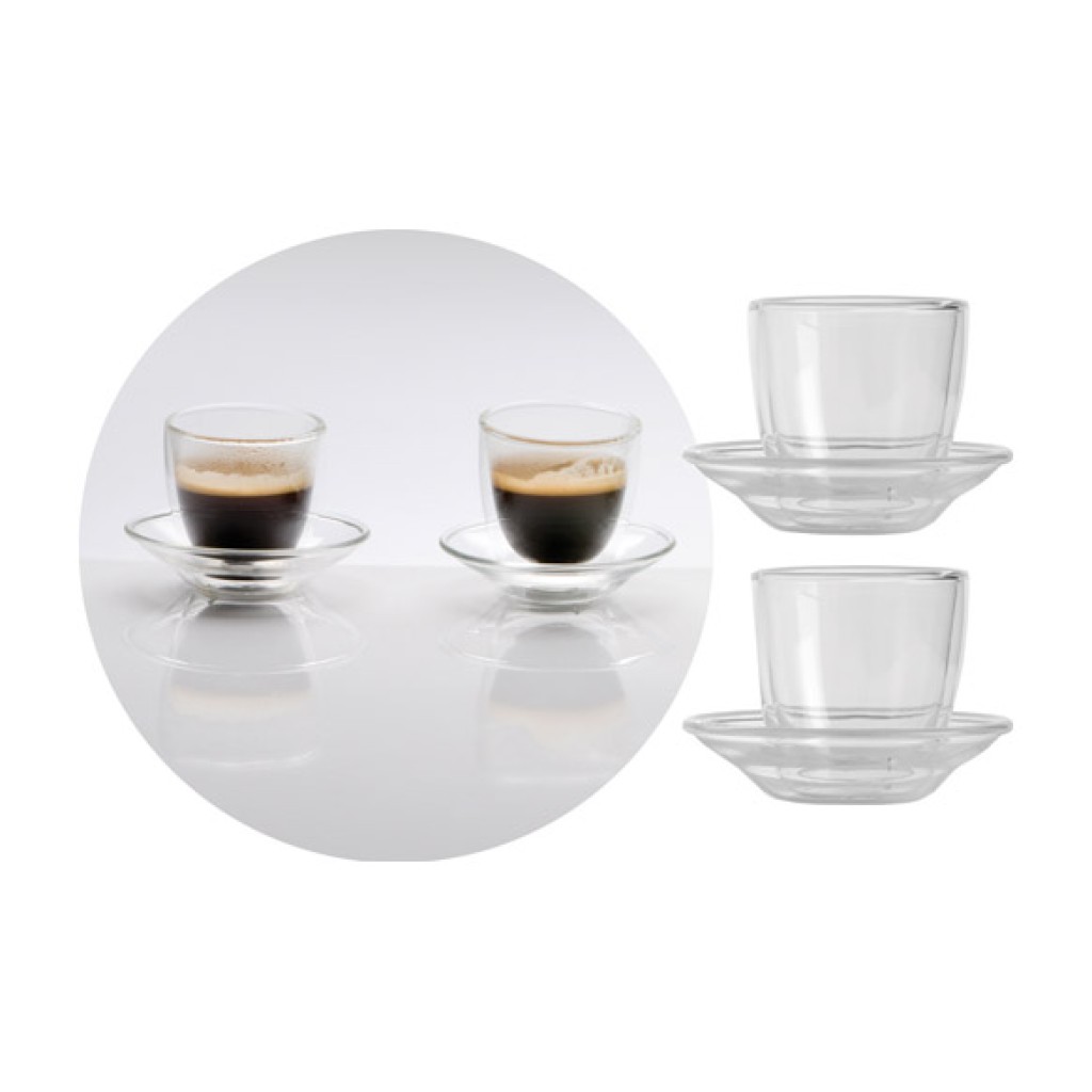 TAZA CRISTAL C/PLATO GRAVITYCAPUCCINO-2*