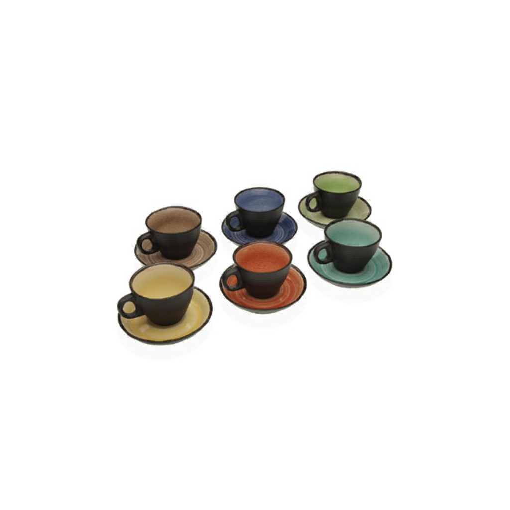 TAZA TE CON PLATO STONE 0,SET 6 UNIDADES