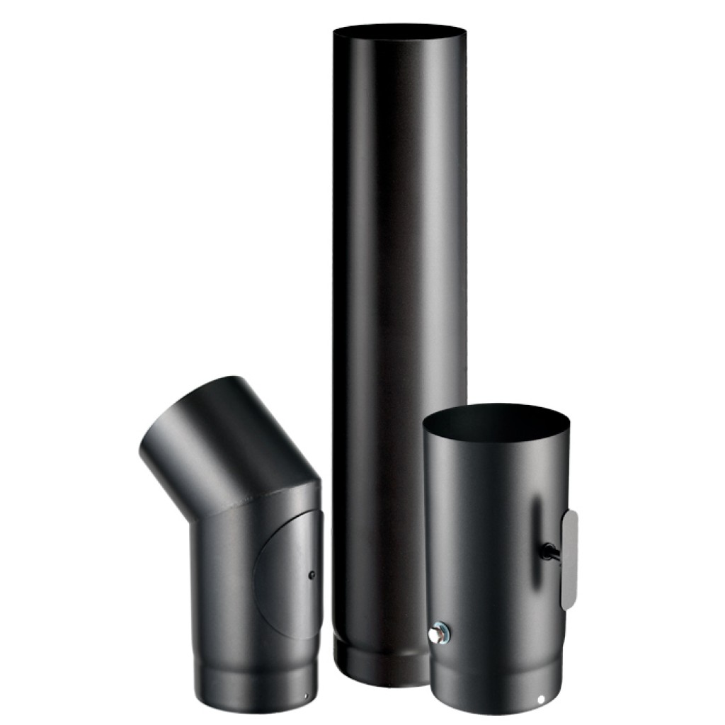 TUBO ESTUFA LISO VITRIF. 120MM LLAV NEGR