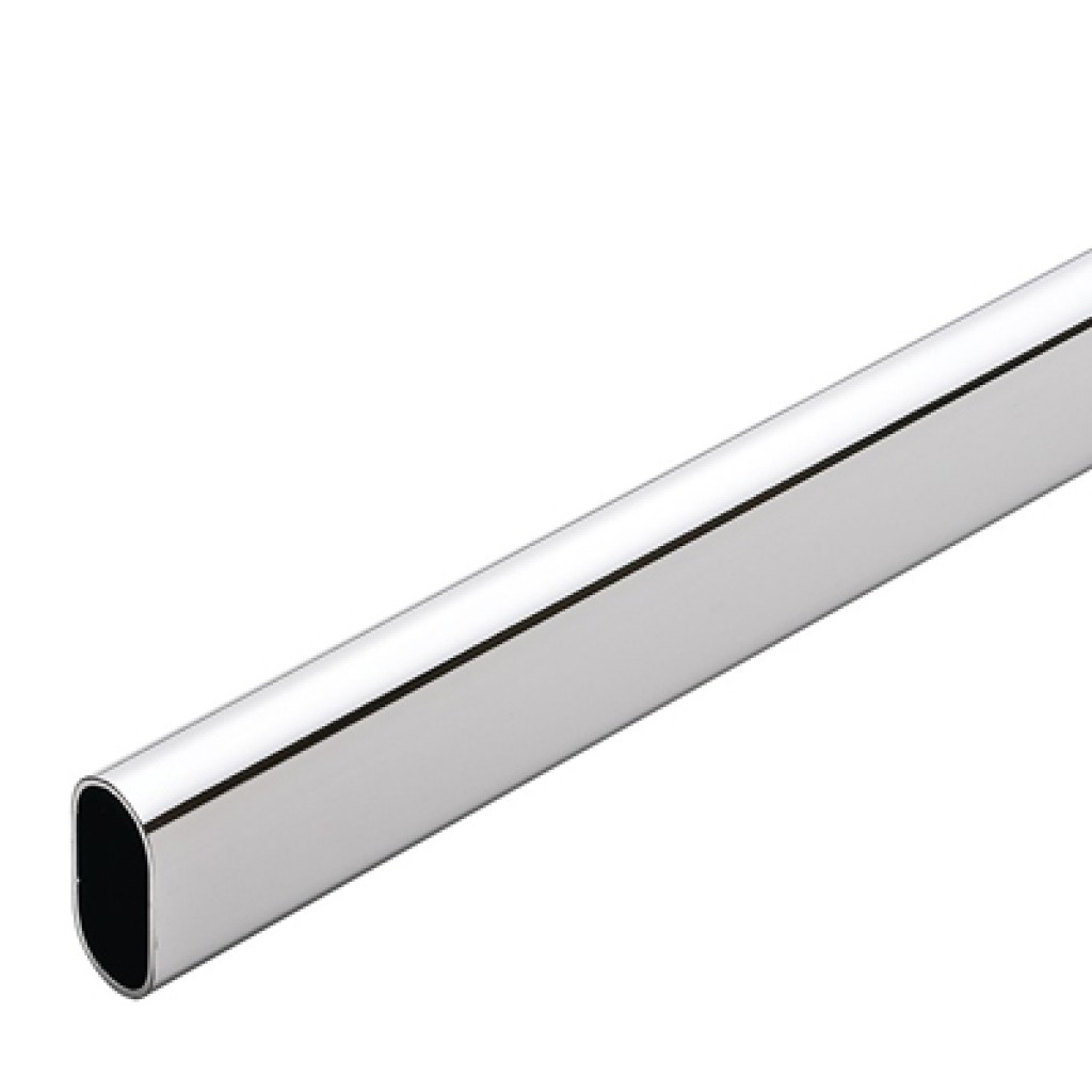 TUBO OVALADO CROMADO    30X15X1 - 3 MTS