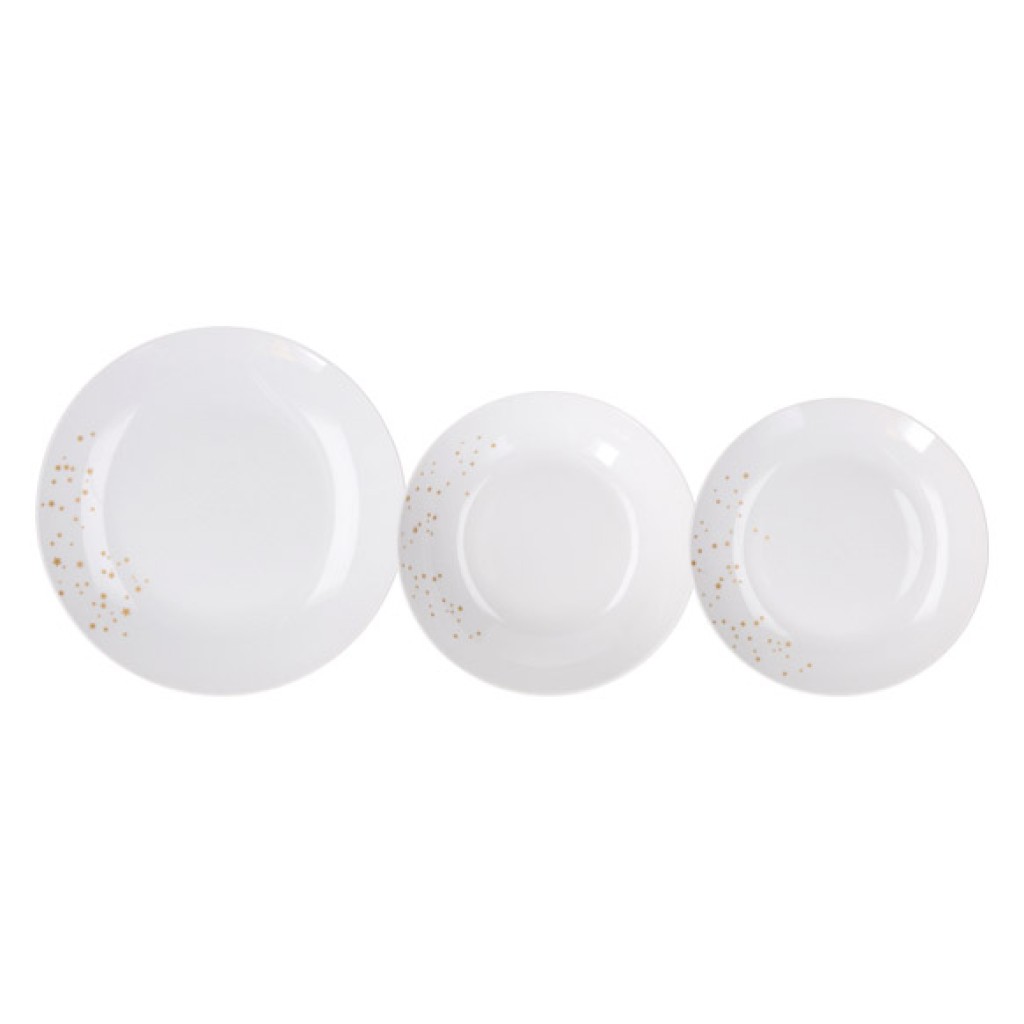 VAJILLA PROCELANA DECORADAESTRELLAS ORO