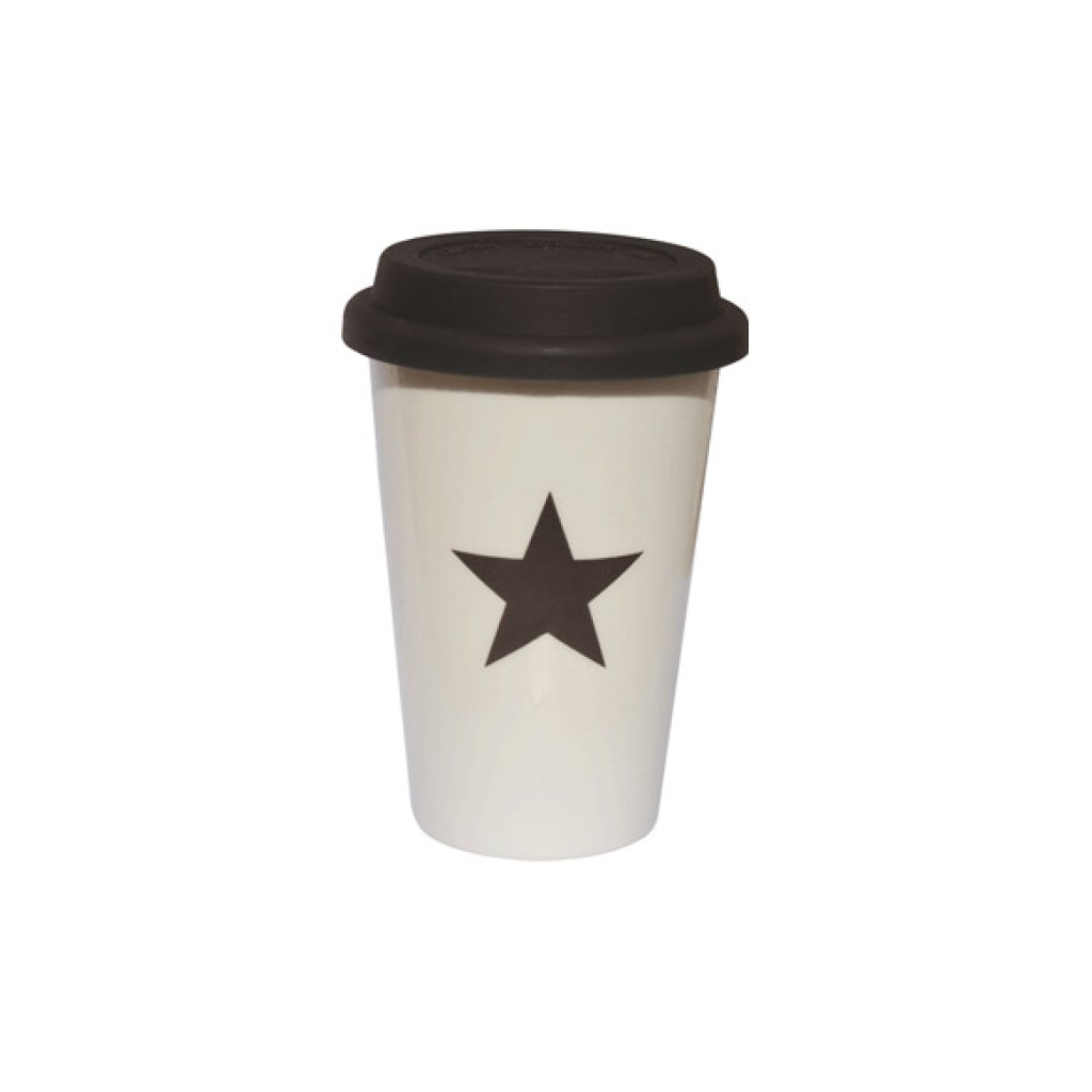 VASO TAPA ESTRELLA        NEGRO