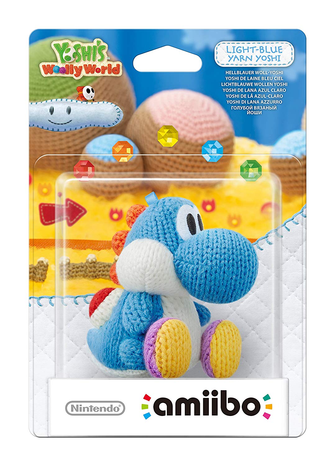 FIGURA AMIIBO YOSHI LANA AZUL CELESTE