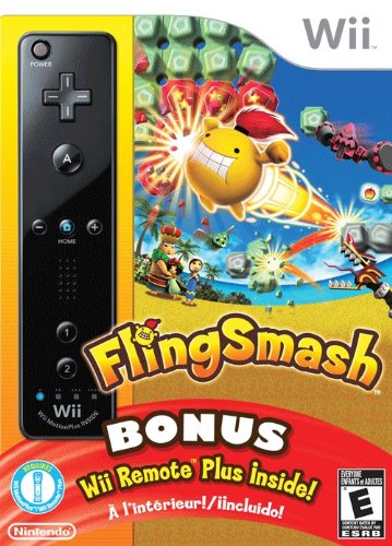 WII FLINGSMASH + WII REMOTE PLUS NEGRO