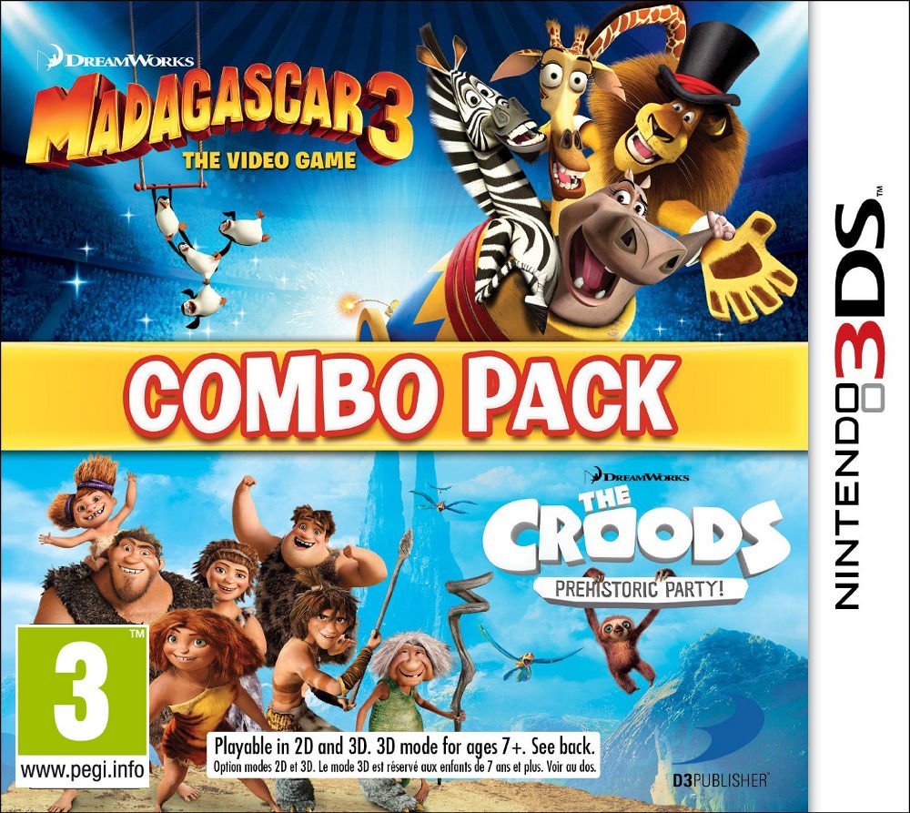 N3DS MADAGASCAR 3 & LOS CROODS FIESTA PREHISTORICA
