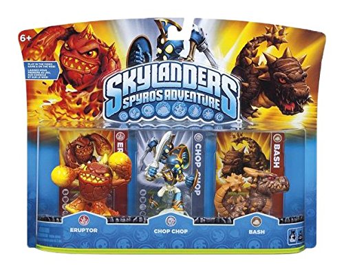 SKYLANDERS PACK 3 FIGURAS CHOP + BASH + ERUPTOR