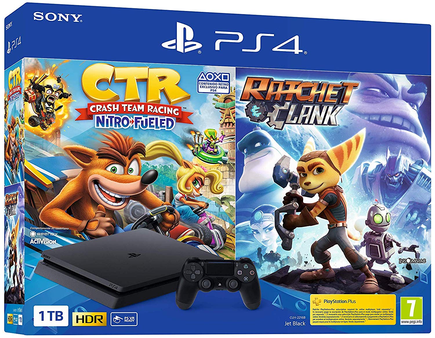 CONSOLA PS4 SLIM 1 TB+CRASH RACING+RATCHET