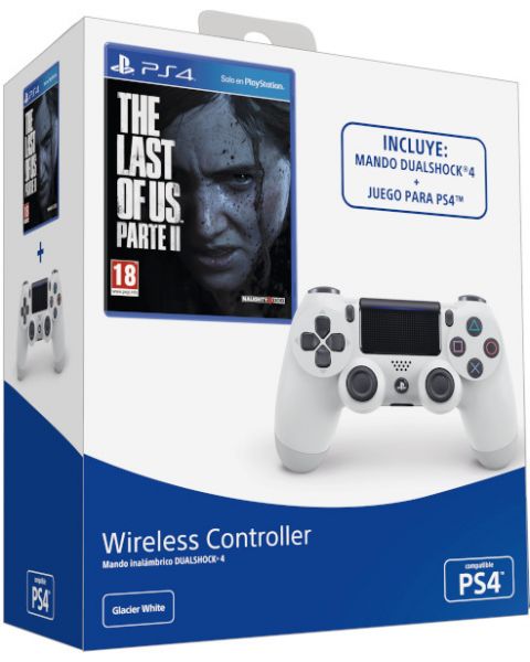 MANDO DUALSHOCK BLANCO SONY V2 PS4+LAST OF US 2