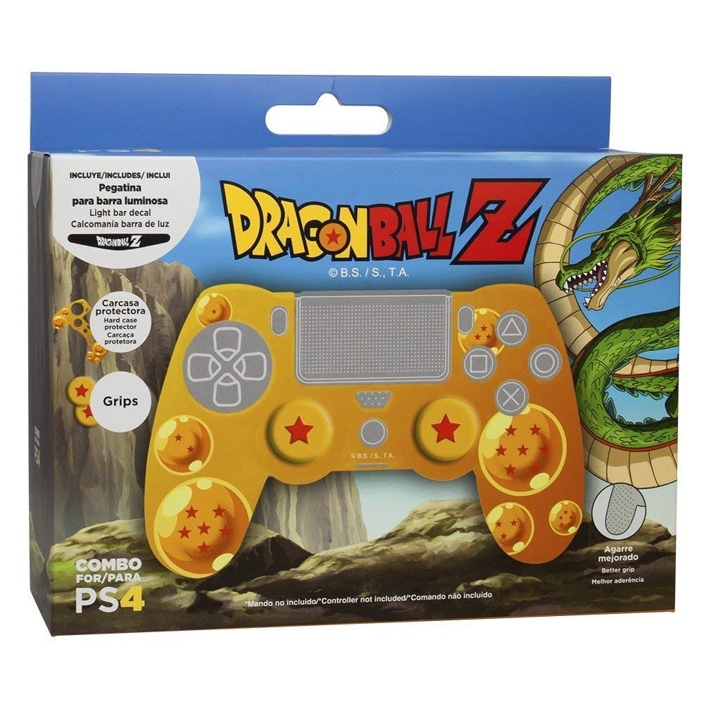 PROTECTOR SILICONA + GRIPS DRAGON BALL MANDO PS4