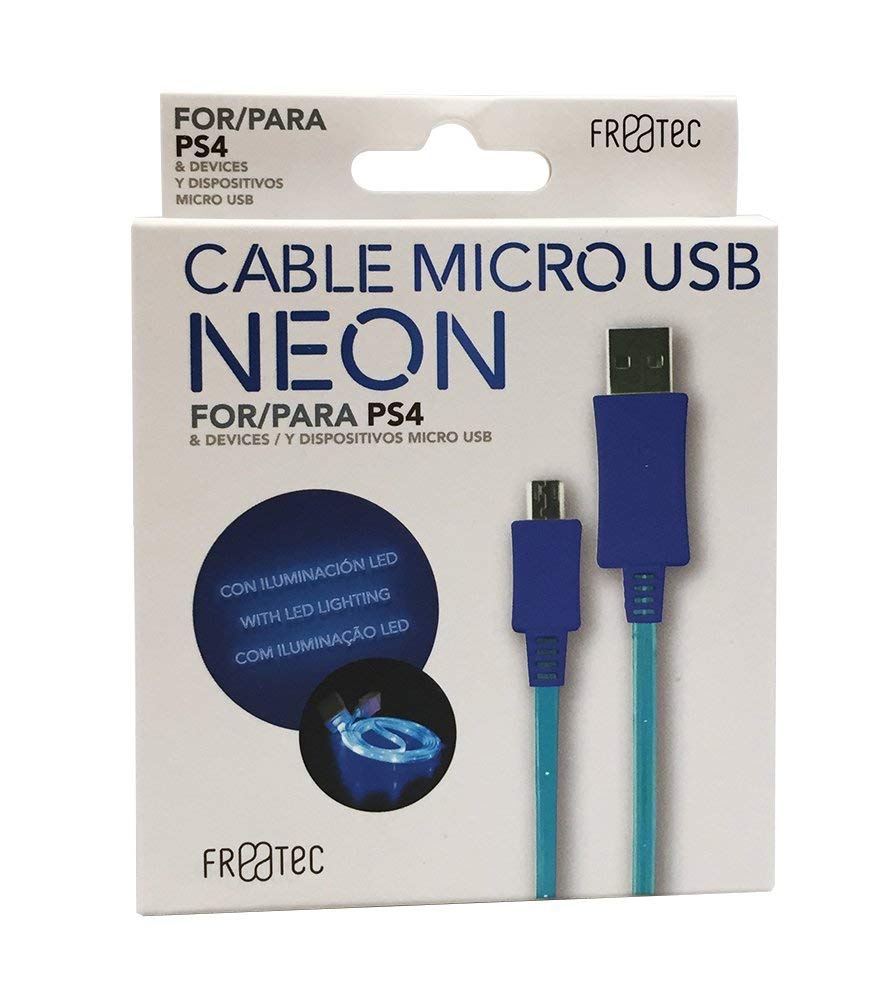 CABLE CARGA MICRO USB MANDO PS4 CON LUZ NEON