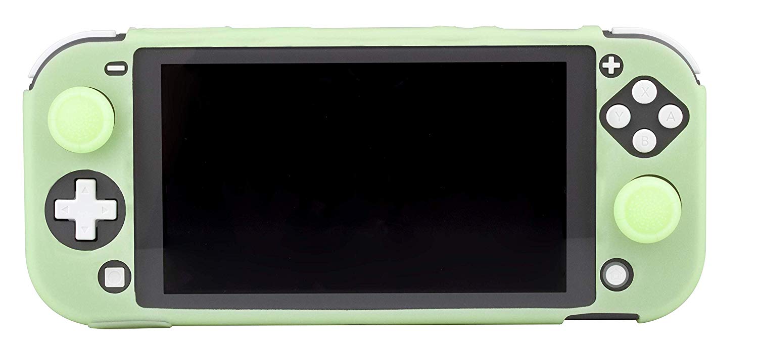 PROTECTOR SILICONA + GRIPS VERDE FLORE SWITCH LITE