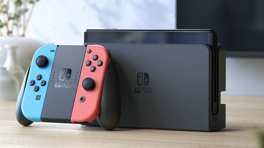 CONSOLA NINTENDO SWITCH OLED AZUL NEON/ROJO NEON 2