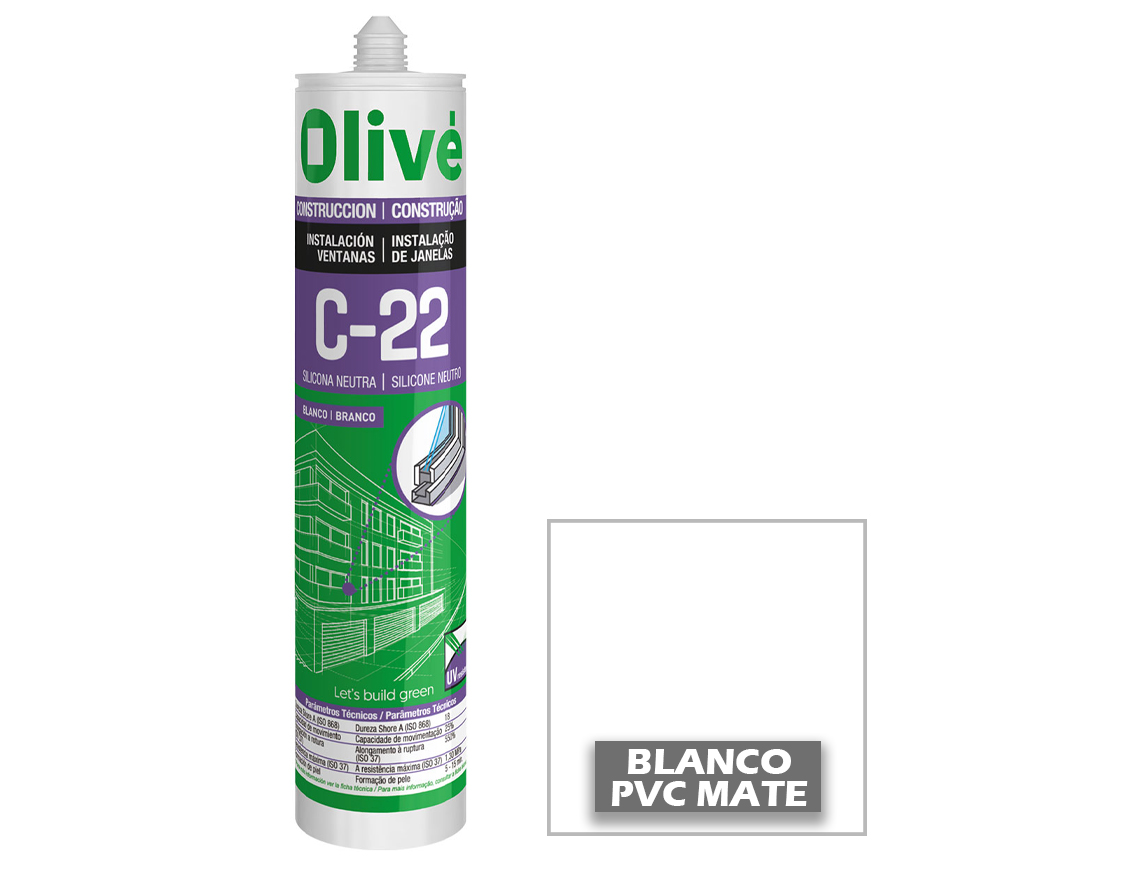 Silicona neutra para ventanas C-22 BLANCO PVC MATE 1