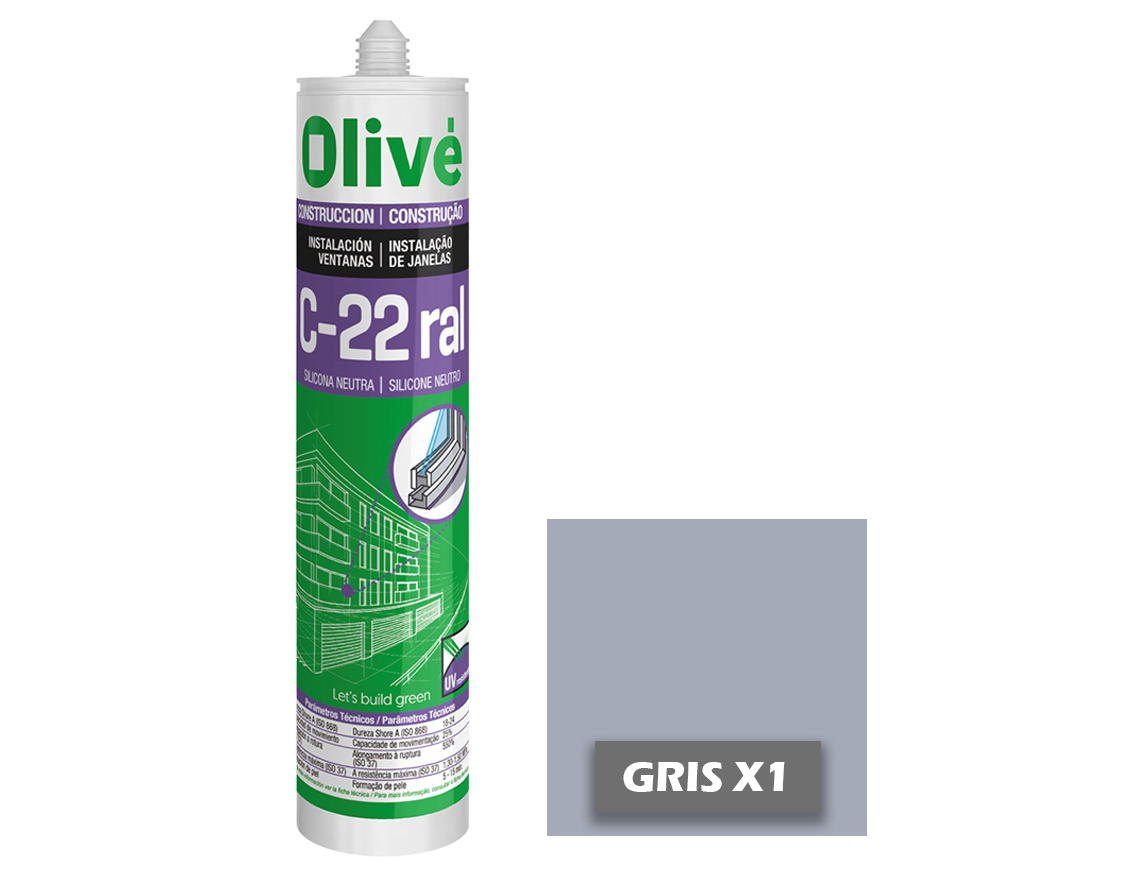 Silicona neutra para ventanas C-22 RAL 7037 1