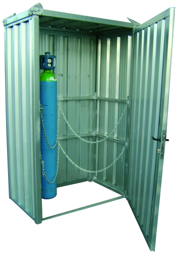 Caseta 14 botellas de soldadura, con cerradura y sin suelo 2