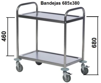 Carro 2 bandejas inox. 4