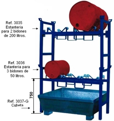 Estante 2 bidones 200 l. 4