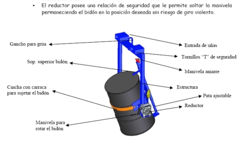 Implemento bidón para grúa 4