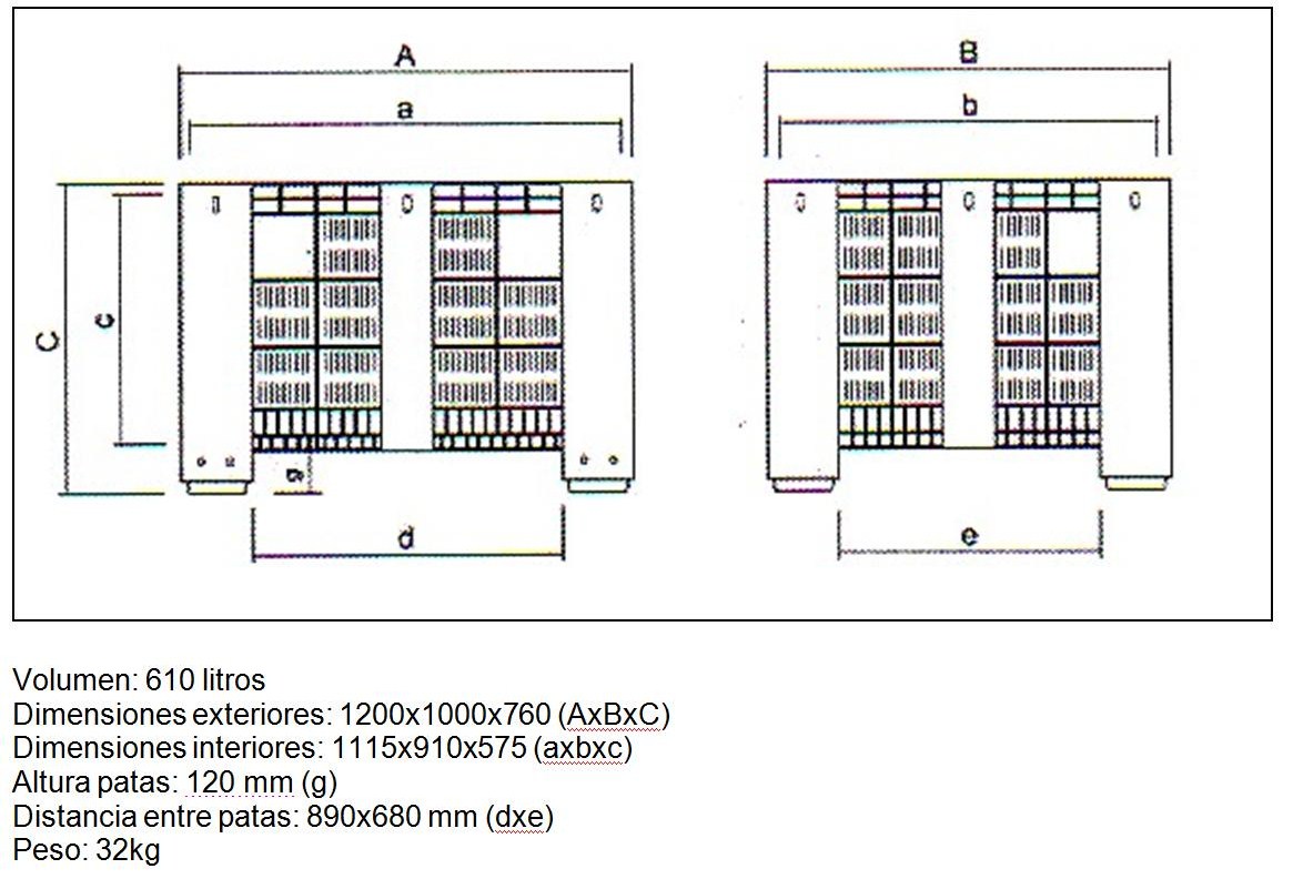 Contenedor plástico liso 1.200 X 1.000 X 760 mm. 4