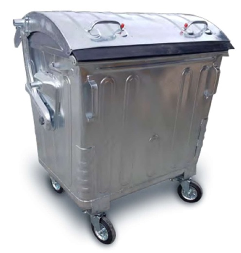 Contenedor de acero Galvanizado con tapa de cúpula 1.100 L. 2