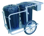 Carro barrendero INOX con 2 cubos 1