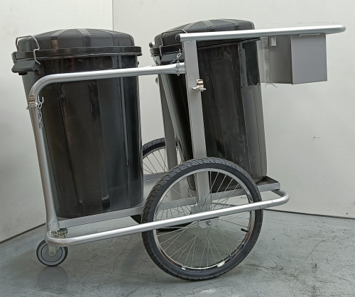 Carro barrendero INOX con 2 cubos 4
