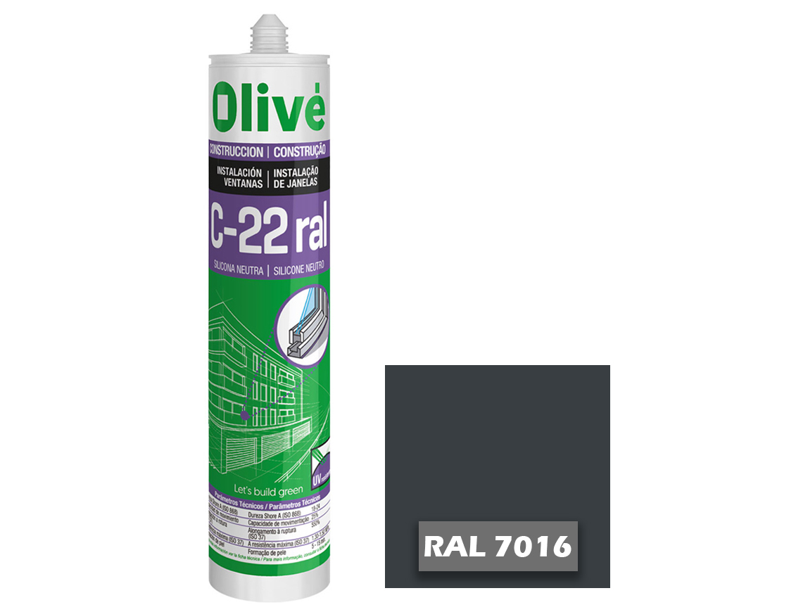 Silicona neutra para ventanas C-22 RAL 7016 1