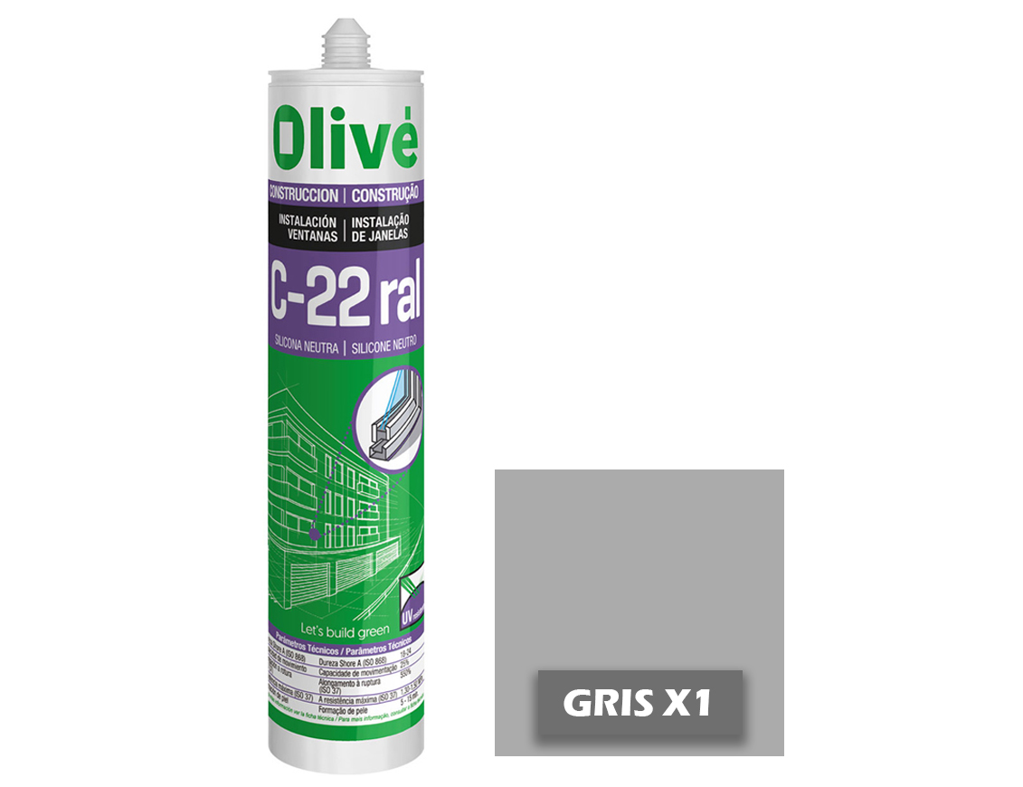 Silicona neutra para ventanas C-22 GRIS PLATA 1
