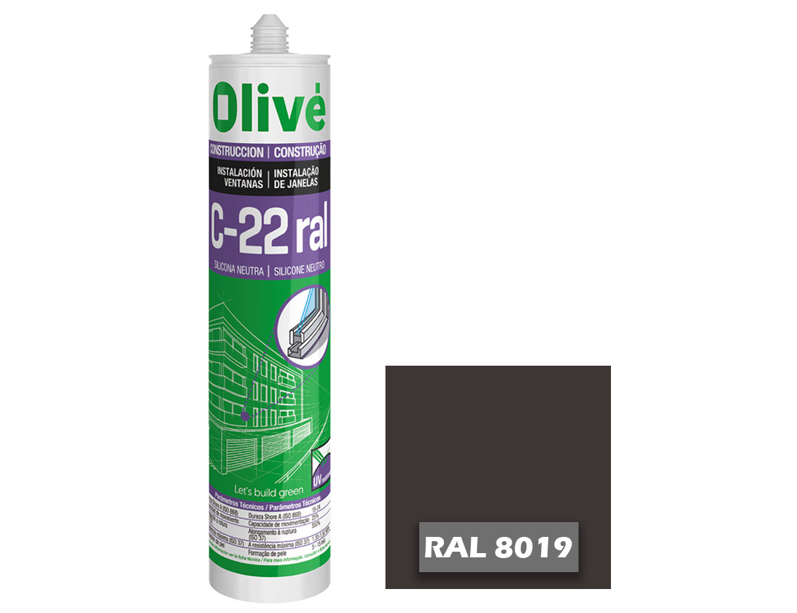 Silicona neutra para ventanas C-22 RAL 8019 1