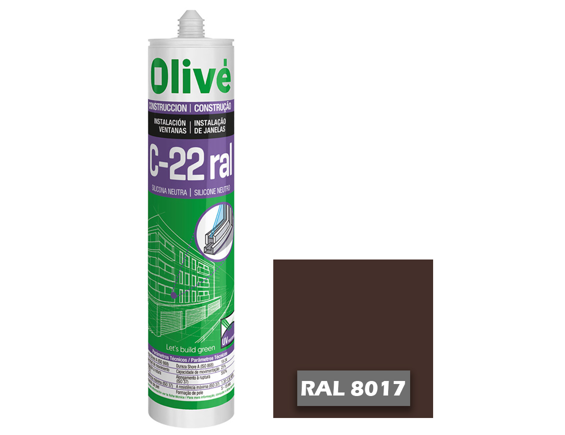 Silicona neutra para ventanas C-22 RAL 8017 1