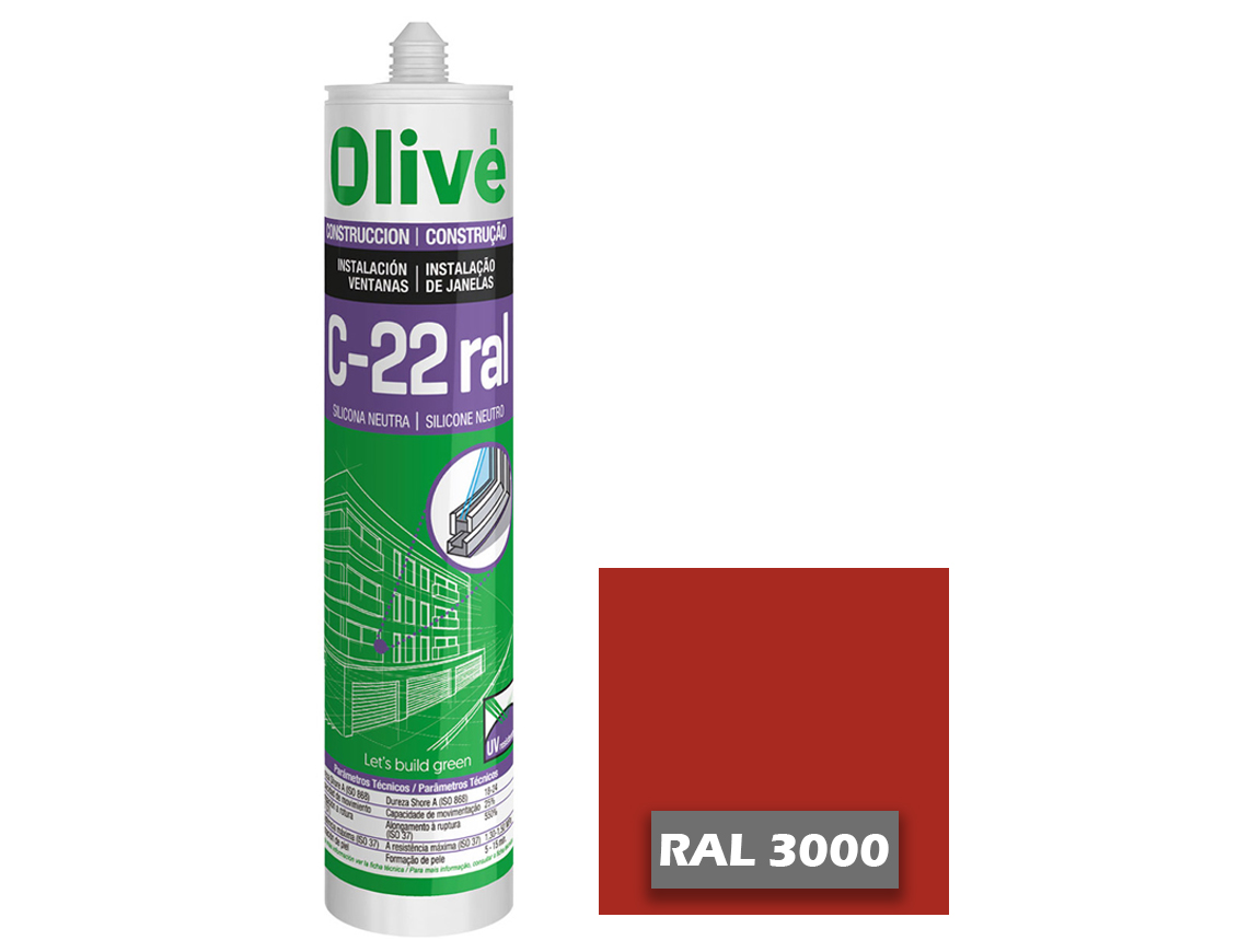 Silicona neutra para ventanas C-22 RAL 3000 1