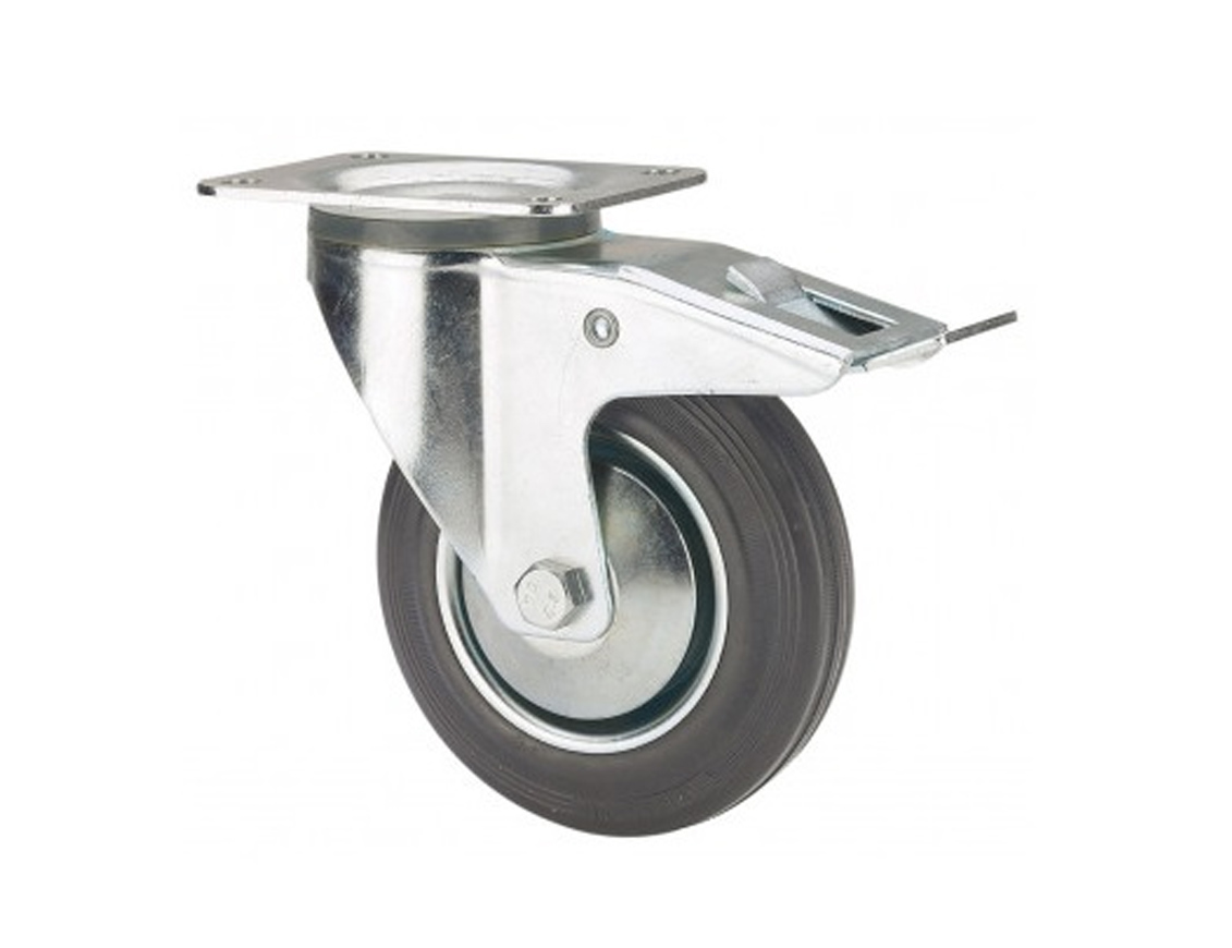 ALEX RUEDAS TW0034 GIRAT.FRENO 80MM GOMA 60 KG 1