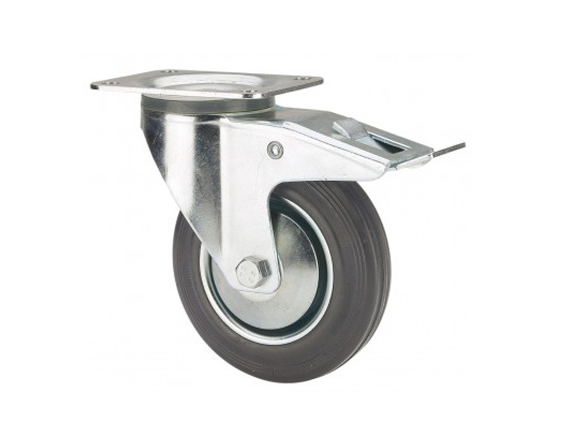 ALEX RUEDAS TW0036 GIRAT.FRENO 125MM GOMA 70 KG 1