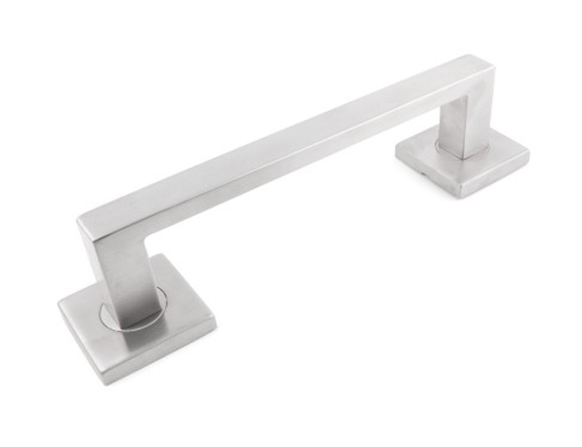 TIRADOR ROSETA CUADRADA "U" PLANA INOX 1
