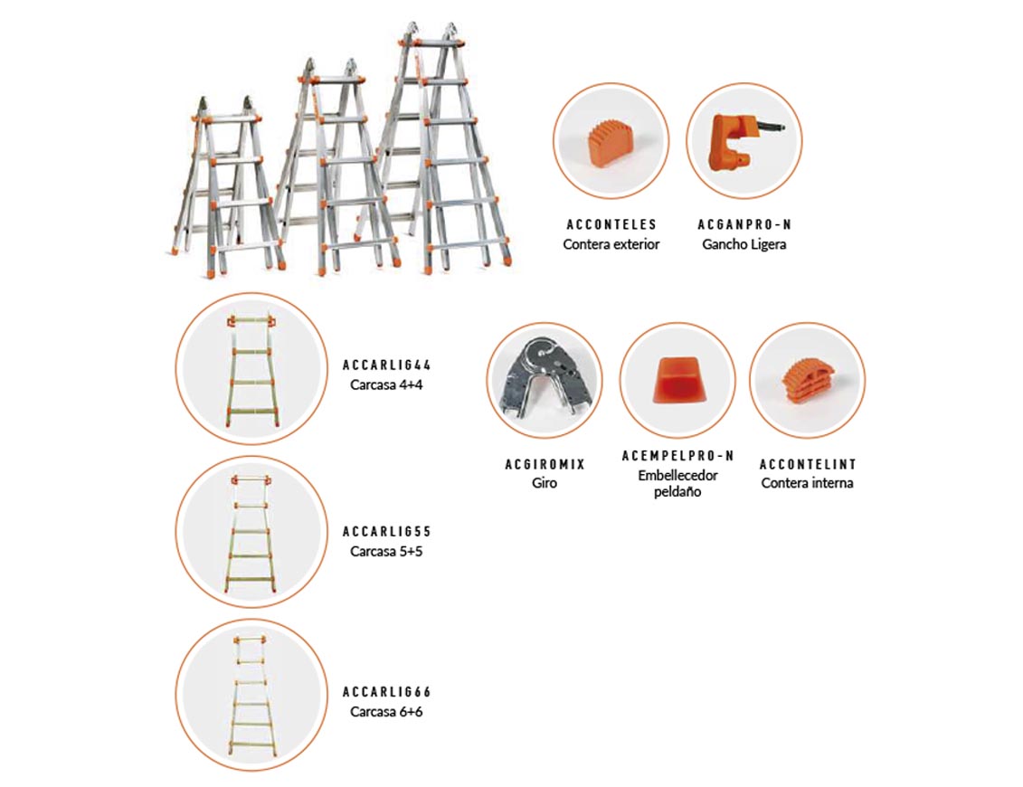 ESCALERAS MULTIUSOS ALUMINIO INTEGRAL 4X4 (LIGERA4+4) 2