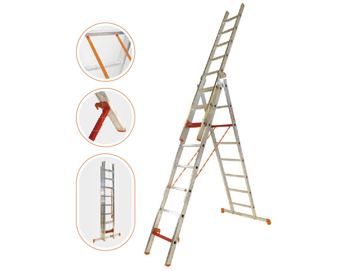 ESCALERA INDUSTRIAL 3 TRAMOS 10+10+10 PELDAÑOS (BÁSICA 3X10) 1