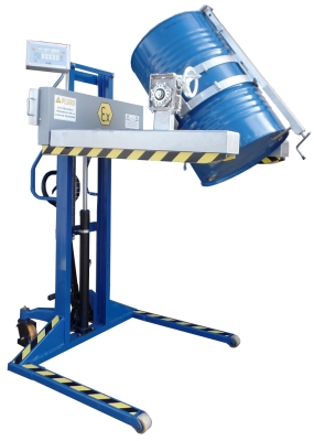 Apilador rotador de bidones con sistema de pesaje ATEX 2GD para Atmósferas Explosivas 2