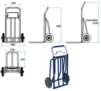 Carro plegable pala 330 3