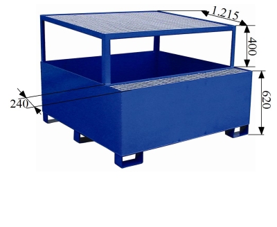 Cubeta pintada con soporte 1.000 l. 3