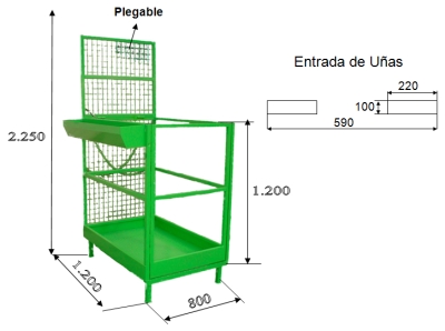Jaula subepersonas para APILADOR entrada de uñas lateral 3