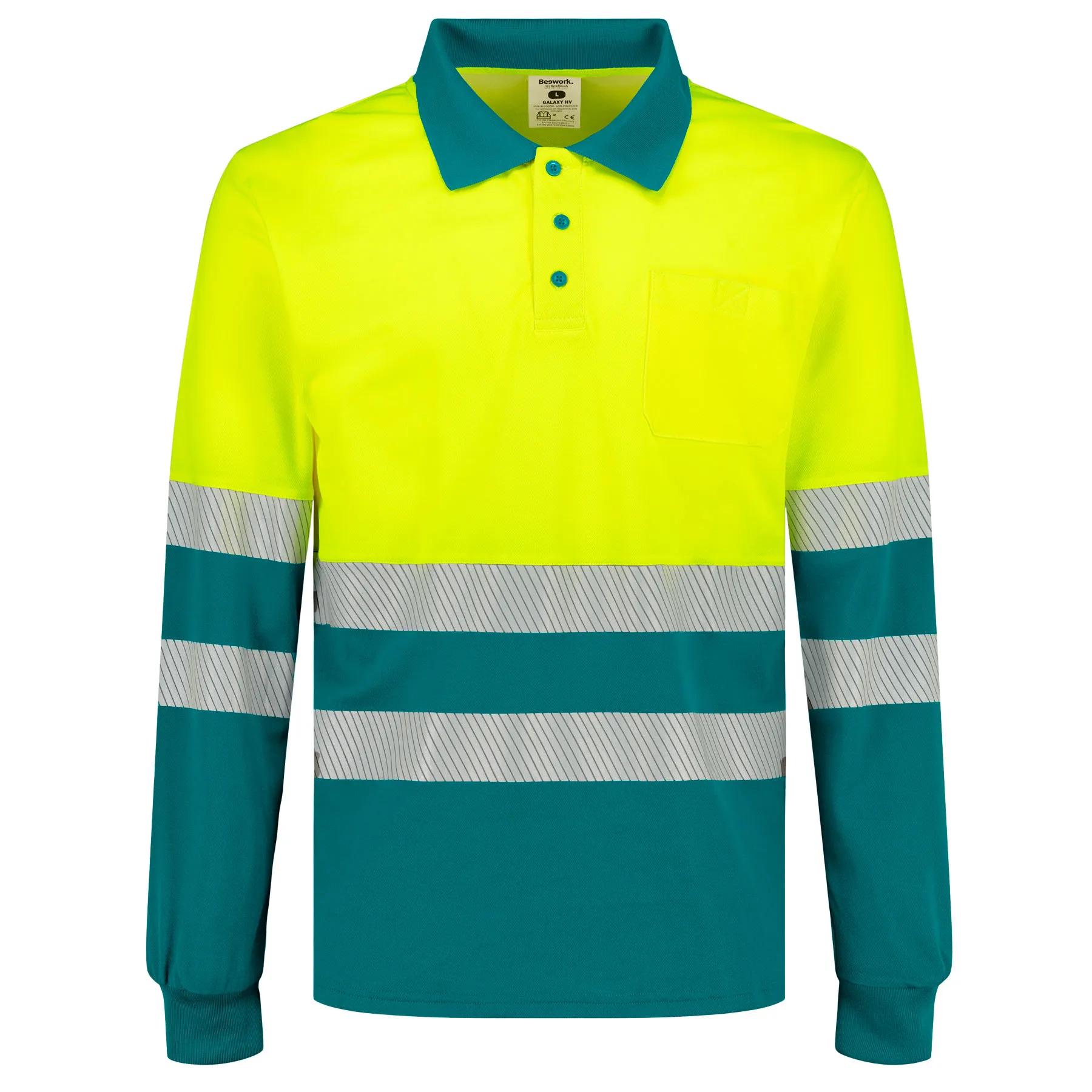 POLO MANGA LARGA ALTA VISIBILIDAD COMBINADO BANDA SEGMENTADA GALAXY HV 7