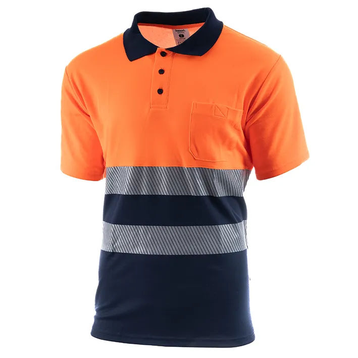 Polo de manga corta de alta visibilidad combinado con banda segmentada JAZZ HV 3