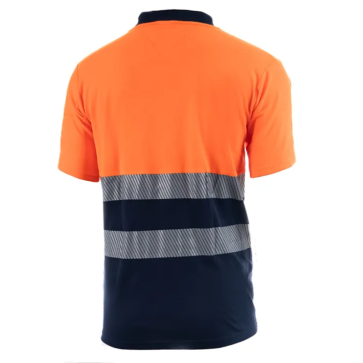 Polo de manga corta de alta visibilidad combinado con banda segmentada JAZZ HV 4