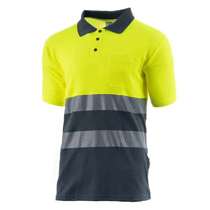 Polo de manga corta de alta visibilidad combinado con banda segmentada JAZZ HV 5
